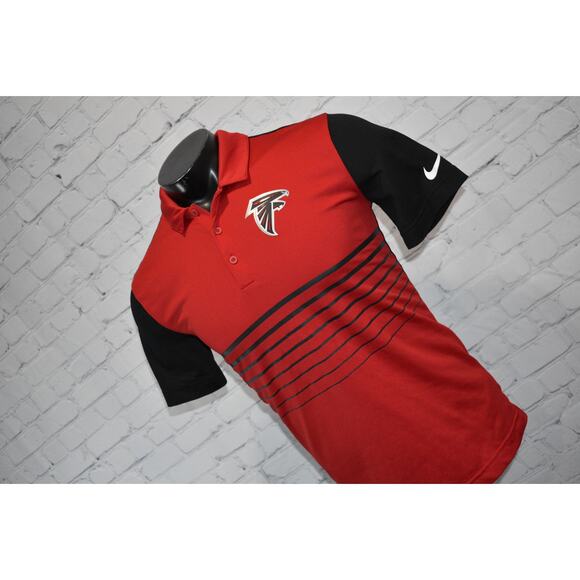 Nike Golf Polo Shirt Mens Size Small Atlanta Falcons NFL Football Red Black - Picture 3 of 8